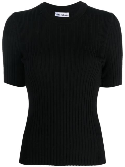 rabanne ribbed-knit wool-blend top