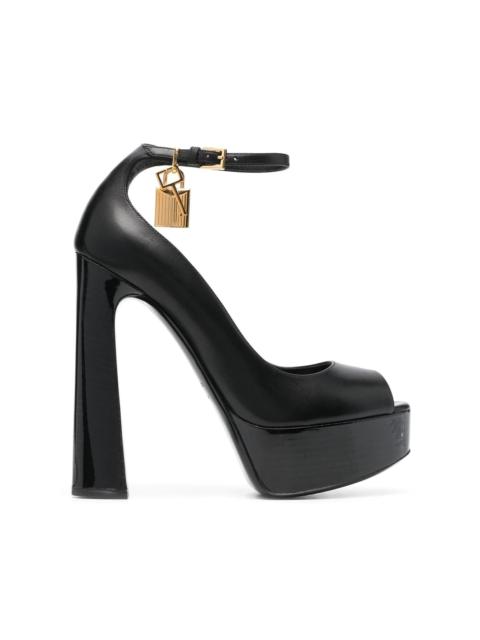 TOM FORD padlock charm platform pumps
