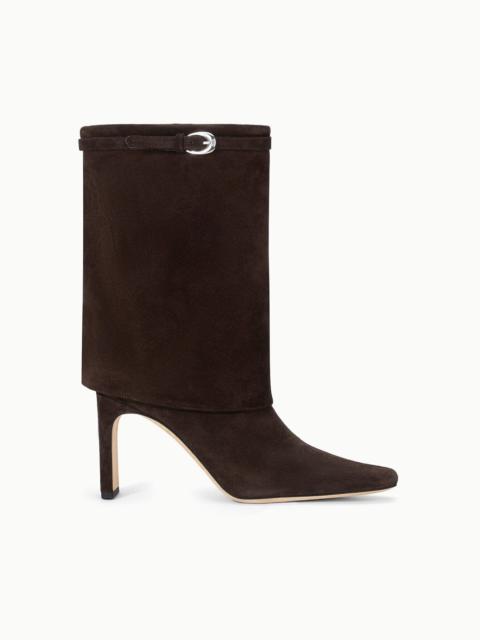 STAUD WALLY FOLDOVER MID-CALF BOOT ESPRESSO SUEDE