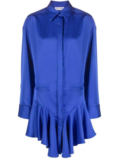THE ATTICO ruffled satin shirtdress