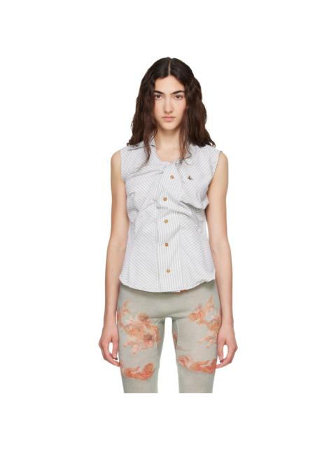 Vivienne Westwood Gray Short Sleeve Drunken Shirt