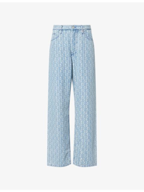 Dries Van Noten Pine Printed Denim Jeans