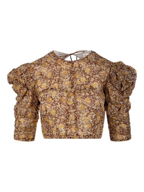 Isabel Marant Étoile gathered-sleeve floral-print blouse
