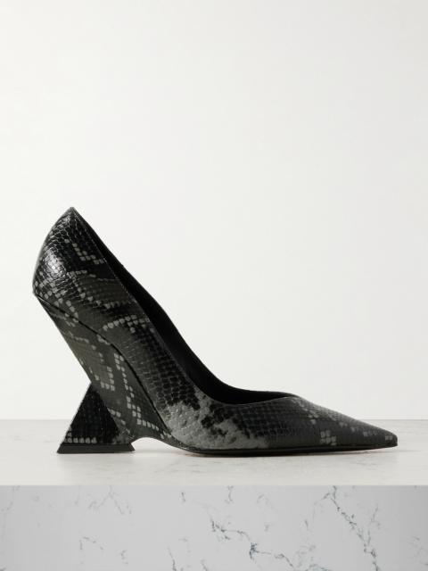 THE ATTICO Cheope Snake-effect Leather Pumps