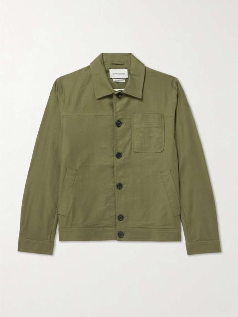 Oliver Spencer Buffalo Herringbone Cotton-Blend Jacket