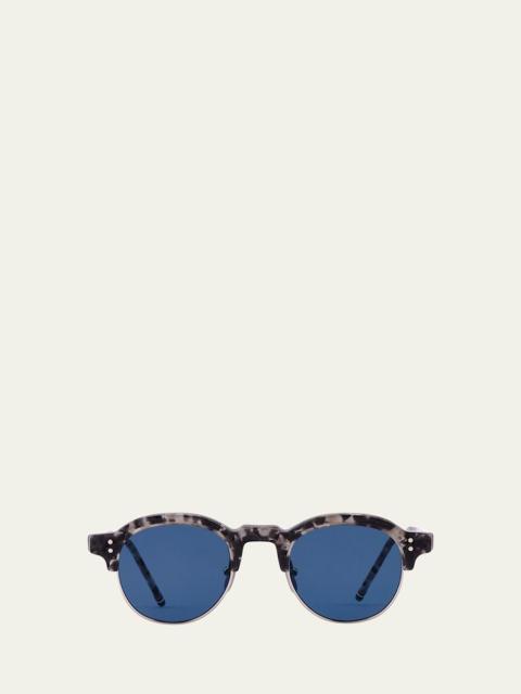 Thom Browne Men's Oval Half-Rim Sunglasses