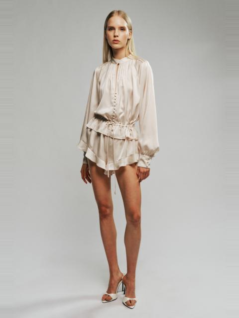 BARDOT Lorelle Frill Detail Playsuit In Champagne