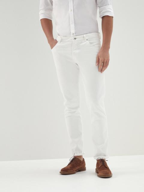 Brunello Cucinelli Lightweight dyed denim slim fit five-pocket trousers