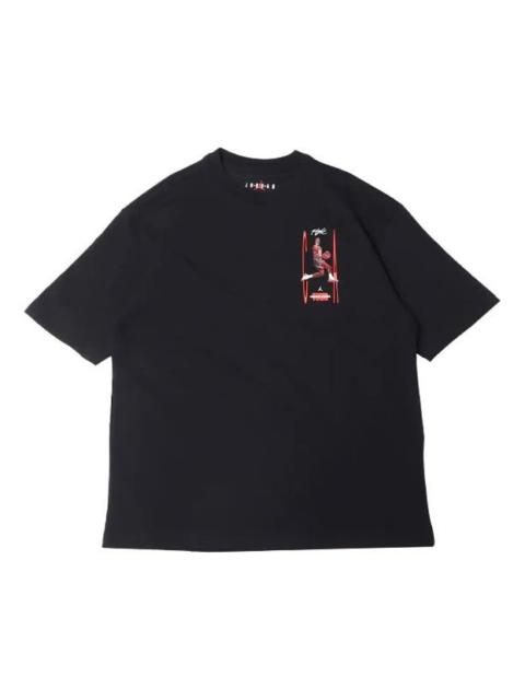 Jordan Air Jordan Flight Heritage '85 Pattern Printing Short Sleeve Black DH8965-010
