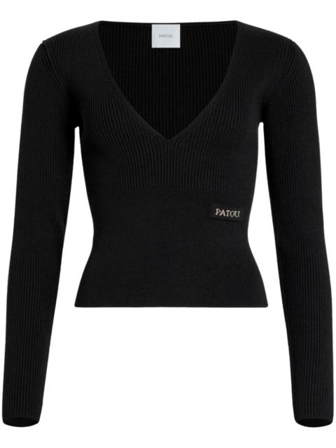 PATOU V-neck ribbed sweater