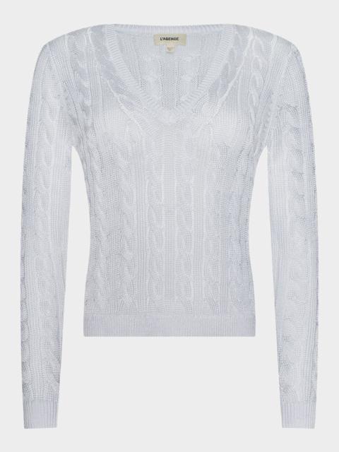 L'AGENCE Preston Cable-Knit Sweater