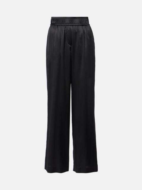 Brunello Cucinelli Silk-blend wide-leg pants