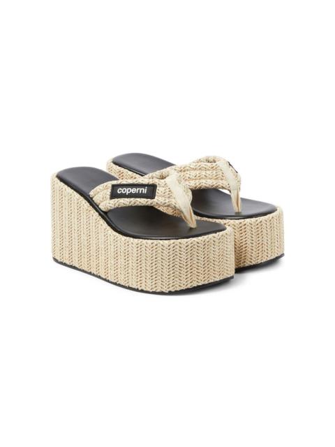 COPERNI Branded Raffia Wedge Sandals neutral