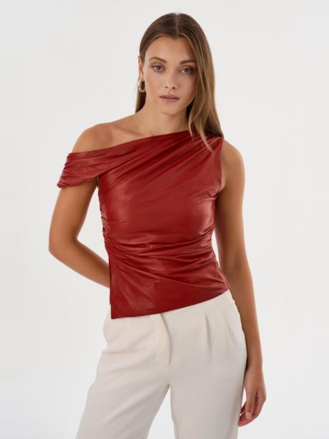 LAMARQUE SANNE | Leather Draped Top