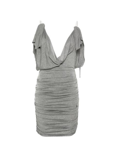 draped mini dress