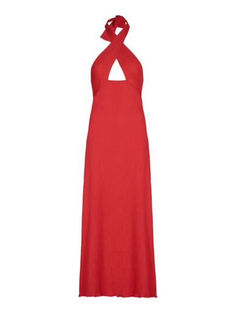 Light Heart Cross-Front Maxi Dress red