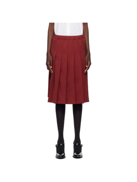 Comme des Garçons GIRL Burgundy Polyester Jersey Midi Skirt