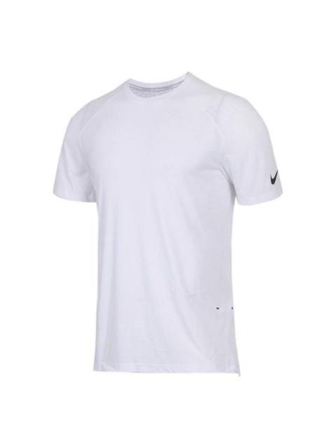 Nike Men's Nike Solid Color Round Neck Pullover Brand Logo Printing Sports Short Sleeve White T-Shirt 830