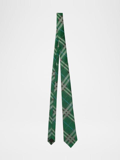 Burberry Men's Check Mulberry Silk Tie
