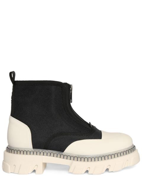 GANNI 50mm Cleated low zip boots
