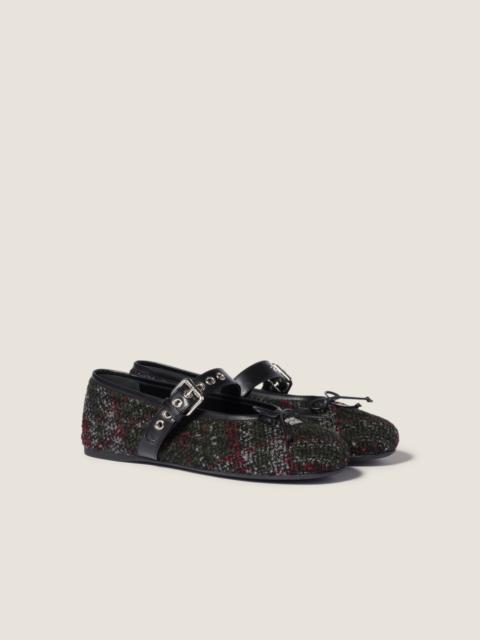 Miu Miu Plaid tweed ballerinas