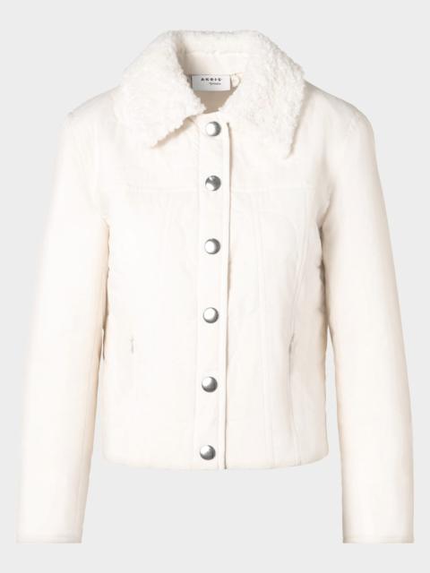 AKRIS Faux-Fur Collar Dot Puffer Jacket
