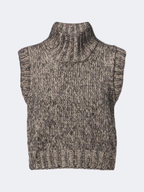 KHAITE Cashmere, mohair, and silk turtleneck vest