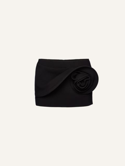 MAGDA BUTRYM Low waist floral appliqué mini skirt in black