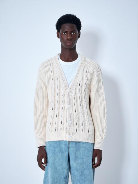 LACOSTE Cable Knit Cardigan