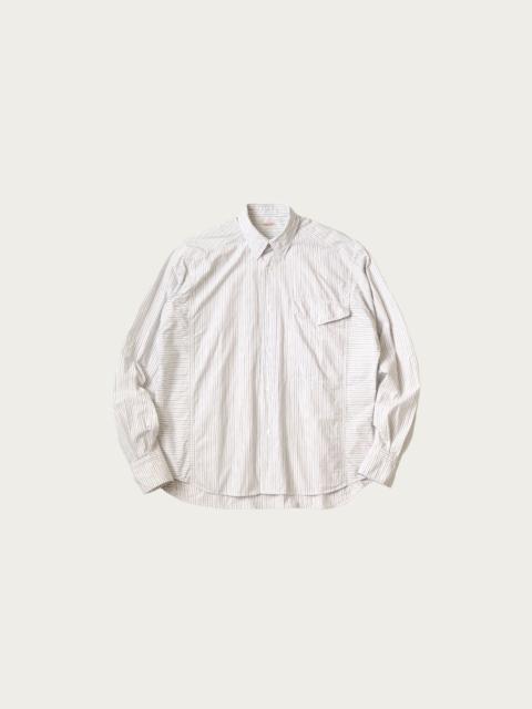 Kapital Cotton Stripe CABIN Work Shirt - White