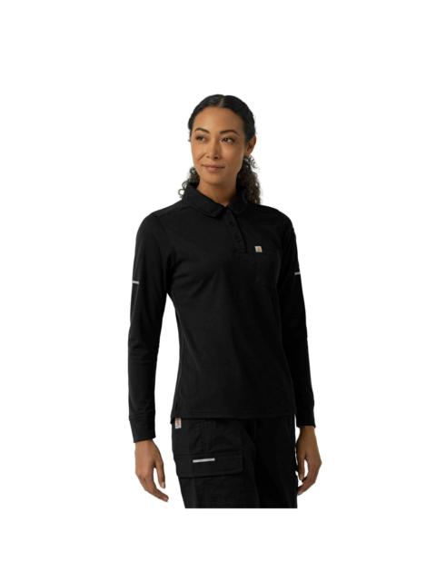 Carhartt Women's Rugged Flex® RSCU Heavyweight Long Sleeve Polo Scrub Top