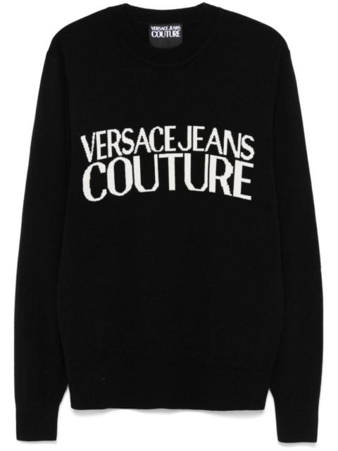VERSACE JEANS COUTURE logo-intarsia sweater