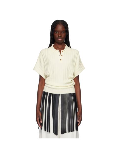 RECTO Off-White Dolman Sleeves Knit Polo