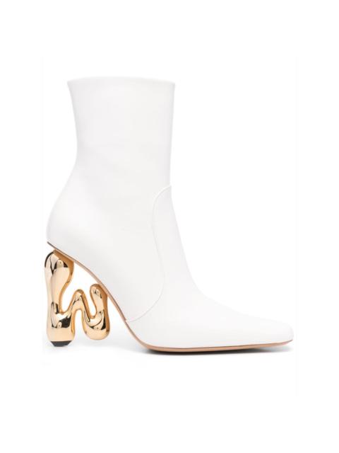 JW Anderson 120mm sculpted-heel leather boots