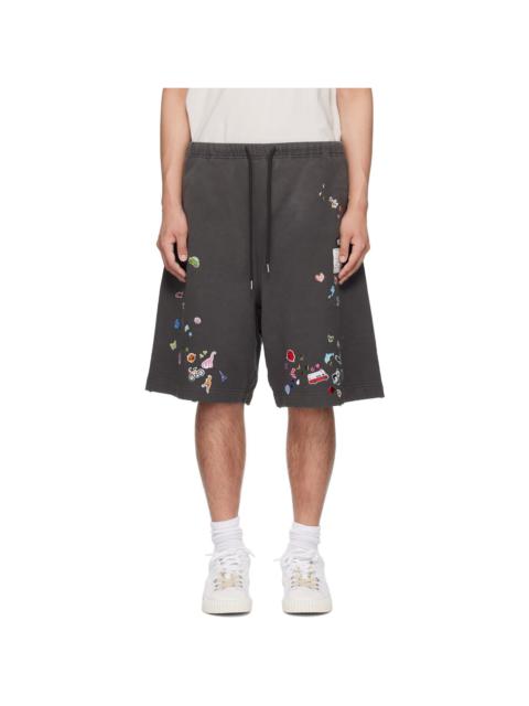 Maison MIHARAYASUHIRO Black Sticker Shorts