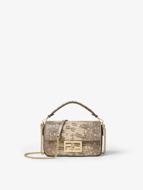 FENDI Baguette® Mini Beige lizard bag