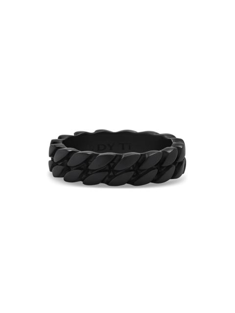 DAVID YURMAN Men's Curb Chain Band Ring in Titanium, 6MM - Black
