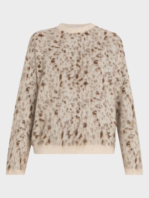 Brunello Cucinelli Blurred Jacquard Cashmere Knit Sweater