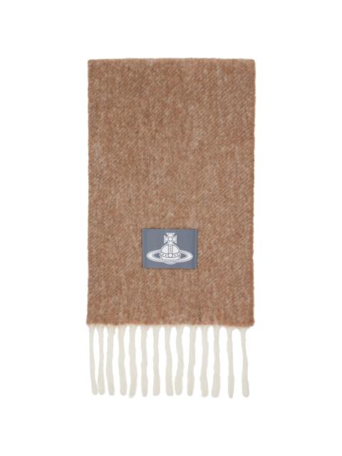 Vivienne Westwood Beige Logo Patch Scarf