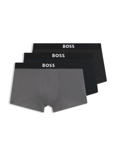 BOSS THREE-PACK OF STRETCH-COTTON TRUNKS WITH LOGOS