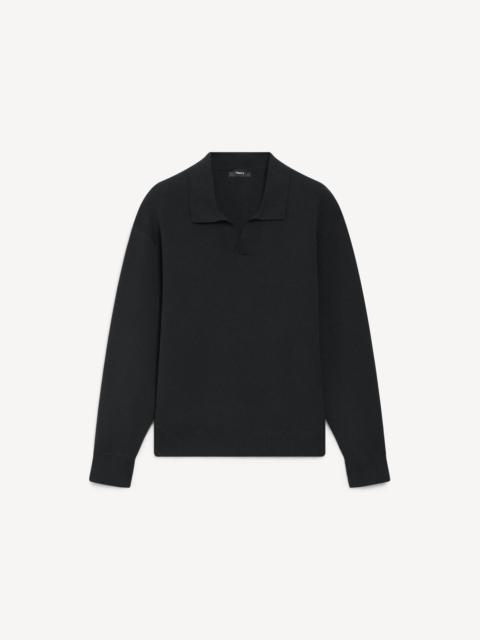 Theory Open Collar Sweater in Light Bilen