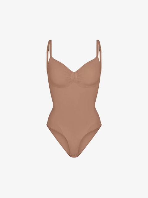 Sculpt ruched stretch-woven body