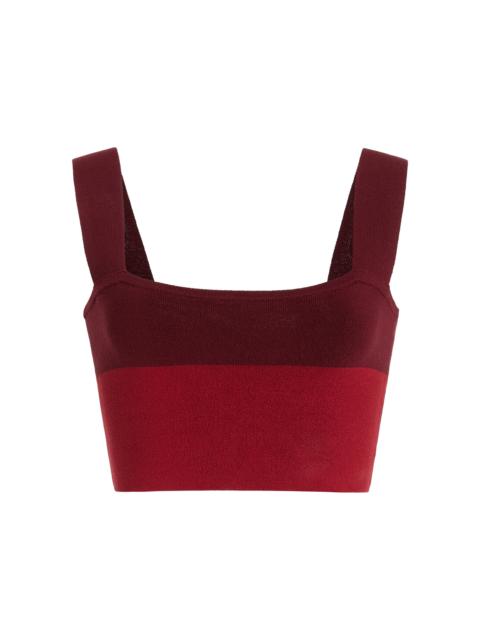 Exclusive Theo Striped Knit Cropped Tank Top red