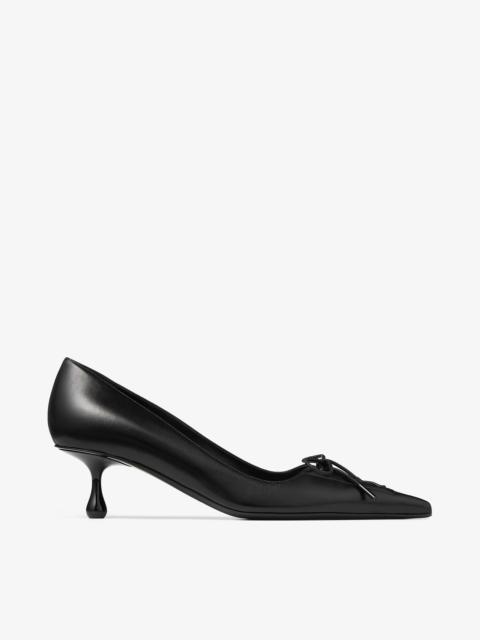JIMMY CHOO Ryker 70 Black Satin Pumps | REVERSIBLE
