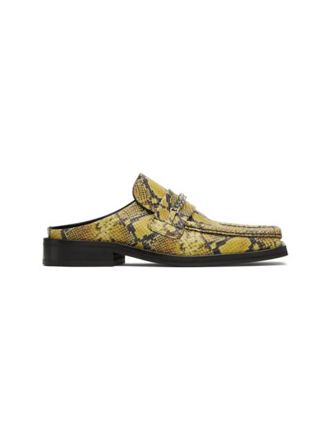 Martine Rose Yellow & Black Square Toe Mules