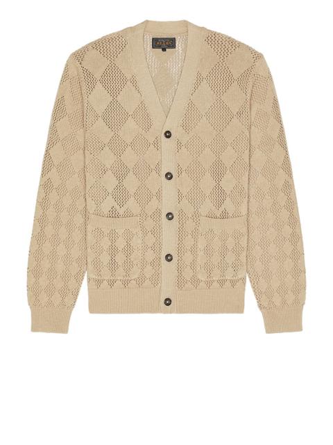 BEAMS PLUS Cardigan Diamond Mesh