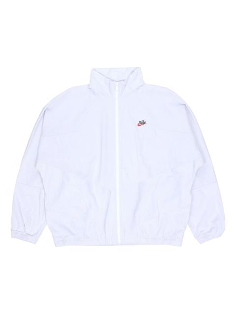 Nike Sportswear Heritage Windrunner corduroy Splicing Stand Collar Jacket White DA0032-043