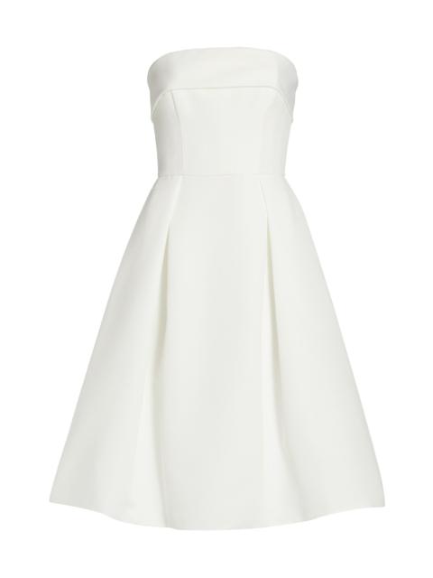 AMSALE Women's Faille Fit-&-Flare Midi-Dress - Ivory