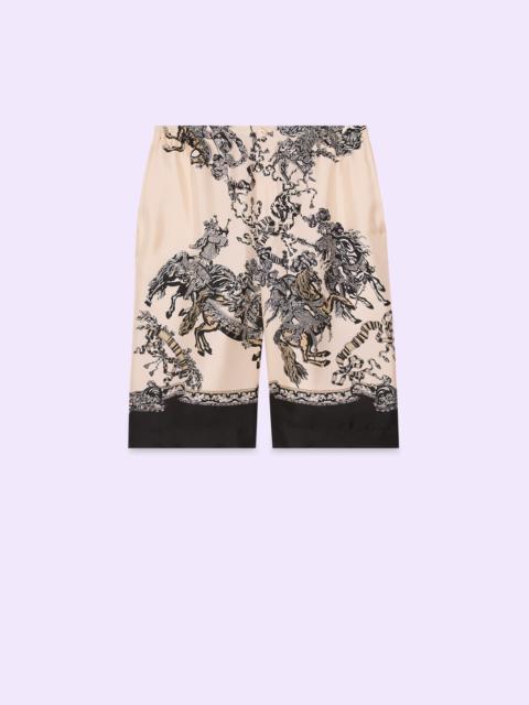 GUCCI Silk short with roi soleil print