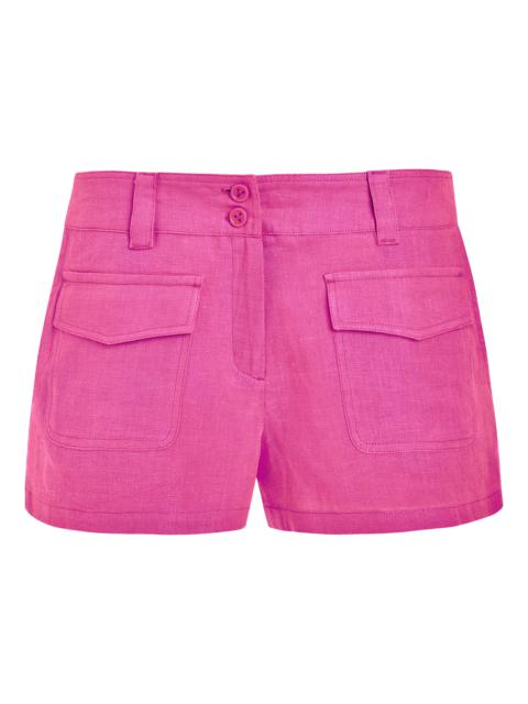 Vilebrequin Women linen bermuda shorts solid - Vilebrequin x JCC+ - Limited Edition